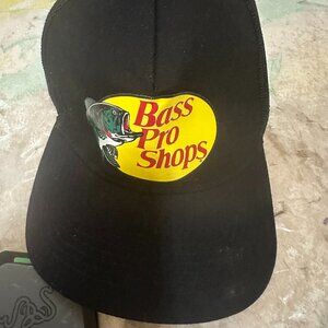 Bass Pro Shops Gone Fishing Men's Black Trucker Snapback Hat